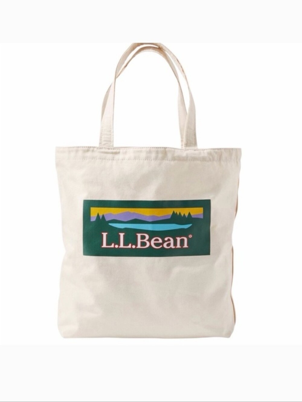 NWT L.L.Bean Wicked Shoppah Tote featuring a Katahdin mountain logo With Sticker